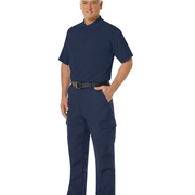 Workrite Classic Rescue Cargo Pant (FP70) | Fire Store | Fuego Fire Center | Firefighter Gear | Legs feature silicone beading for durable creases. Double reinforced knees. Side-elastic on waistband for added comfort. Two large pleated cargo pockets with concealed snap closures. Two rear welt pockets with hook-and-loop flap closures