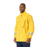 Our Wildland jackets reflect everything you need from your gear when it’s go-time. 3M™ Scotchlite™ Reflective Material on the sleeves. 3" stand-up collar to interface with helmet shroud. Hassle-free, hookand-loop pocket flap closures and adjustable cuffs. Bi-swing back for increased ease of movement. Two microphone clips on shoulders (left and right). Reinforced, articulated elbows hold up under the toughest conditions. Relaxed fit for comfort. 