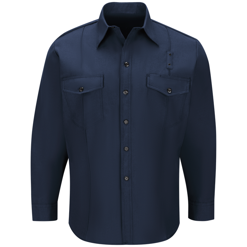 Workrite Men's Classic Long Sleeve Western Firefighter Shirt (FSF4)) |  The Fire Center | Fuego Fire Center | Store | FIREFIGHTER GEAR | FREE SHIPPING | Made with durable, flame-resistant Nomex® IIIA fabric and autoclaved with our proprietary PerfectPress® process to give you a professional appearance that lasts. Featuring a Western-style yoke back.