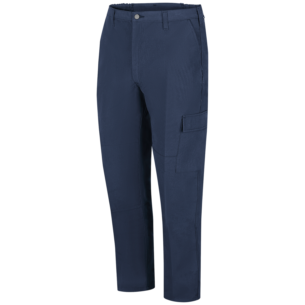 Workrite Classic Rescue Cargo Pant (FP70) | Fire Store | Fuego Fire Center | Firefighter Gear | Legs feature silicone beading for durable creases. Double reinforced knees. Side-elastic on waistband for added comfort. Two large pleated cargo pockets with concealed snap closures. Two rear welt pockets with hook-and-loop flap closures