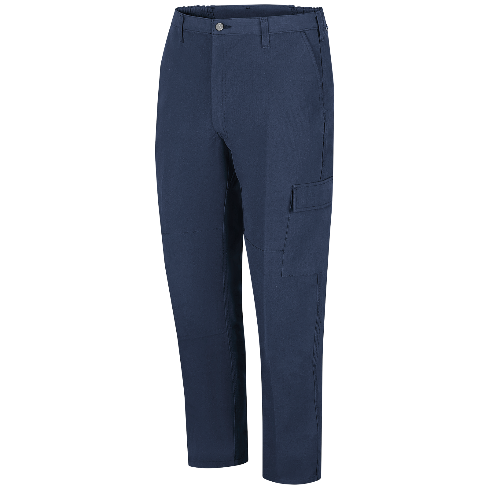 Workrite Classic Rescue Cargo Pant (FP70) | Fire Store | Fuego Fire Center | Firefighter Gear | Legs feature silicone beading for durable creases. Double reinforced knees. Side-elastic on waistband for added comfort. Two large pleated cargo pockets with concealed snap closures. Two rear welt pockets with hook-and-loop flap closures