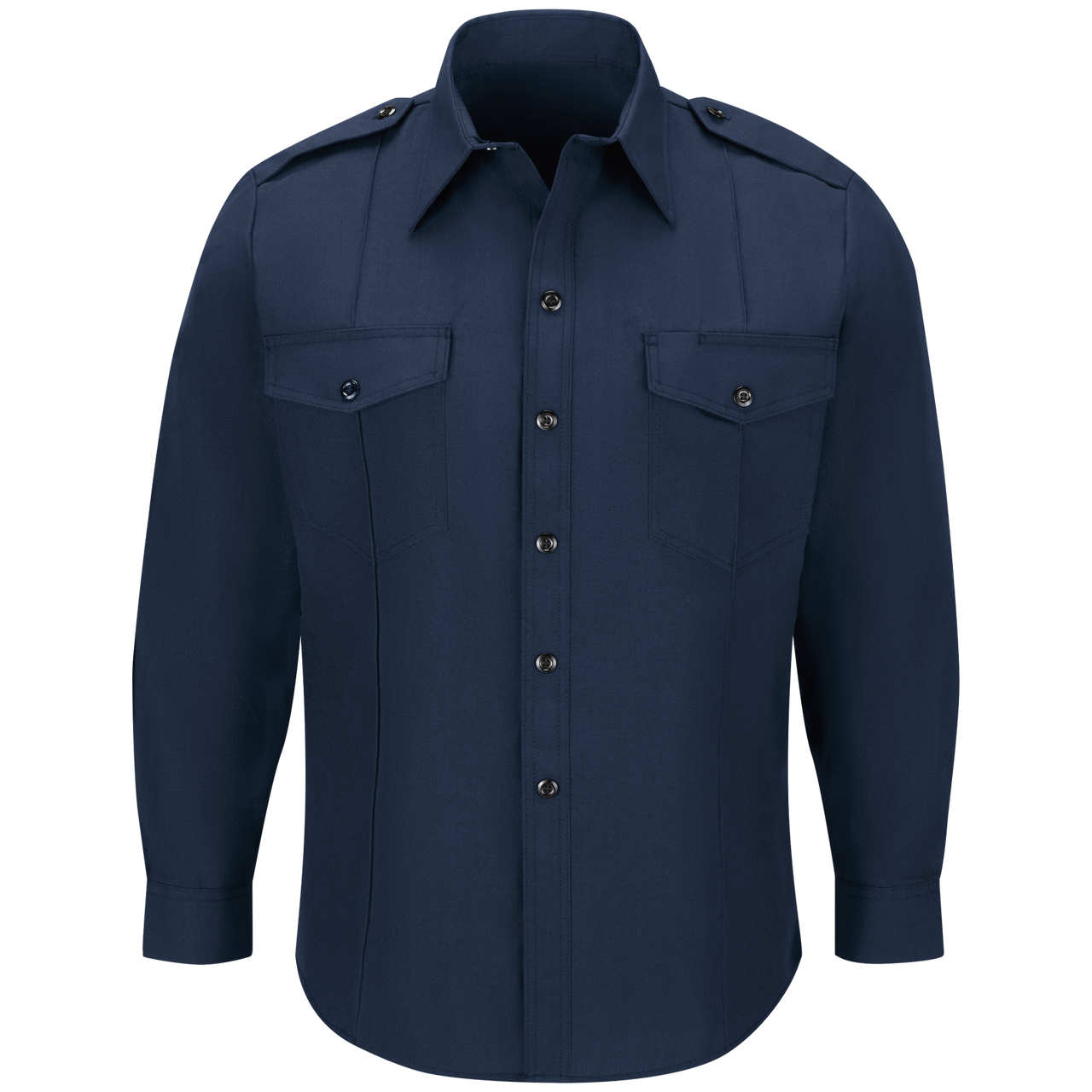 Workrite Men's Classic Long Sleeve Fire Chief Shirt (FSC4) | The Fire Center | Fuego Fire Center | Store | FIREFIGHTER GEAR | Made with durable, flame-resistant Nomex® IIIA fabric and autoclaved with our proprietary PerfectPress® process to give you a professional appearance that lasts. Lined, banded collars support collar brass. Double-needle stitching reinforces front placket.