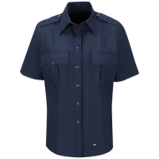 Workrite Women's Classic Fire Officer Shirt (FSE3) |  The Fire Center | Fuego Fire Center | Store | FIREFIGHTER GEAR | FREE SHIPPING | Made with durable, flame-resistant Nomex® IIIA fabric and autoclaved with our proprietary PerfectPress® process to give you a professional appearance that lasts. Featuring details like lined, banded collars and reinforced stitching, designed to support your needs.