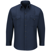 Workrite Classic Long Sleeve Firefighter Shirt (FSF0) | Fire Store | Fuego Fire Center | Firefighter Gear | Made with durable, flame-resistant Nomex® IIIA fabric and autoclaved with our proprietary PerfectPress® process to give you a professional appearance that lasts. Featuring details like lined, banded collars and reinforced stitching, designed to support your needs.