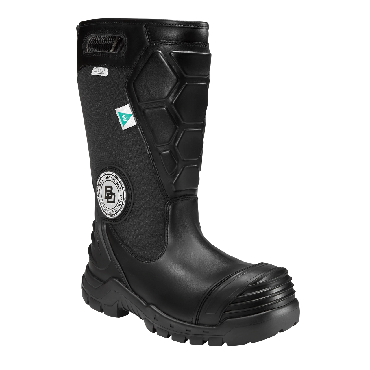 Black Diamond X2 Leather Fire Boot, 14" | The Fire Center | The Fire Store | Store | Fuego Fire Center | Firefighter Gear | Every pair of X2 boots can be custom fit to your feet! Our exclusive innovation reduces heel slippage to increase mobility while keeping your foot in place where and when it’s most important. 3-density, multi-fit, removable footbed with TPU heel cradle for comfort, anti-odor, anti-fungal, breathable and shock absorption for overtime comfort.
