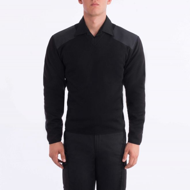 Blauer Fleece-Lined V-Neck Sweater (225) | The Fire Center | Fuego Fire Center | Store | FIREFIGHTER GEAR | Our most technological sweater blends a low pill acrylic and wool sweater face with a bonded micro fleece lining, making it the warmest, most wind-resistant, durable and comfortable mid layer on the market. 