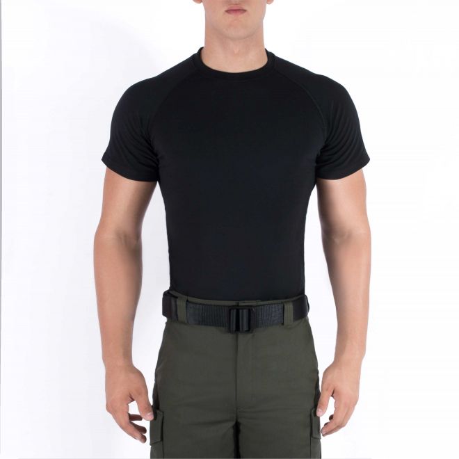 Blauer Compression Shirt (8120X) | The Fire Center | Fuego Fire Center | Store | FIREFIGHTER GEAR | FREE SHIPPING | Built with four-way stretch to move with you and regulate your body temperature. Super soft fabric with anti-odor and wicking technology. Wear it tight-fitting under your uniform and it will become your go-to shirt for staying cool and comfortable. 