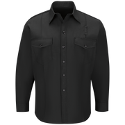 Workrite Men's Classic Long Sleeve Western Firefighter Shirt (FSF4)) |  The Fire Center | Fuego Fire Center | Store | FIREFIGHTER GEAR | FREE SHIPPING | Made with durable, flame-resistant Nomex® IIIA fabric and autoclaved with our proprietary PerfectPress® process to give you a professional appearance that lasts. Featuring a Western-style yoke back.