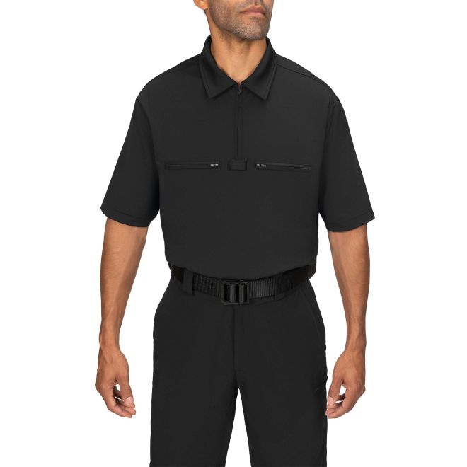 Blauer Performance Pro-Zip-Front Polo Shirt front view | The Fire Center | Fuego Fire Center