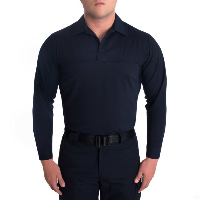Blauer Long Sleeve TenX ArmorSkin Base (8781) | The Fire Center | Fuego Fire Center | Store | FIREFIGHTER GEAR | A long sleeve uniform shirt made up of a durable Poly Cotton ripstop fabric that has a hook and loop adjustable cuffs for advanced mobility.