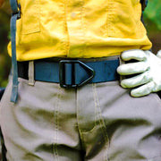CrewBoss Wildland Ranger Web Belt (ACDO247) | The Fire Center | Fuego Fire Center | firefighter Gear | The CrewBoss Ranger Belt is inspired by the belts used by Wildland Firefighters and Smoke Jumpers. Single layer Nylon webbing is flexible and comfortable for a full day’s work right into a casual outing. High strength aircraft aluminum V-ring buckle. Velcro tongue to keep belt secure and in place. 