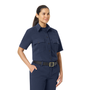 Introducing our new Station No. 73 Collection. Contemporary flame-resistant station wear built with functionality, comfort and NFPA® 1975 compliance in mind. Developed with extra features that enhance daily wear and fabric that more effectively wicks moisture from the skin to help reduce heat stress when things heat up. No badge tab. No epaulets. Banded collar for professional appearance. 