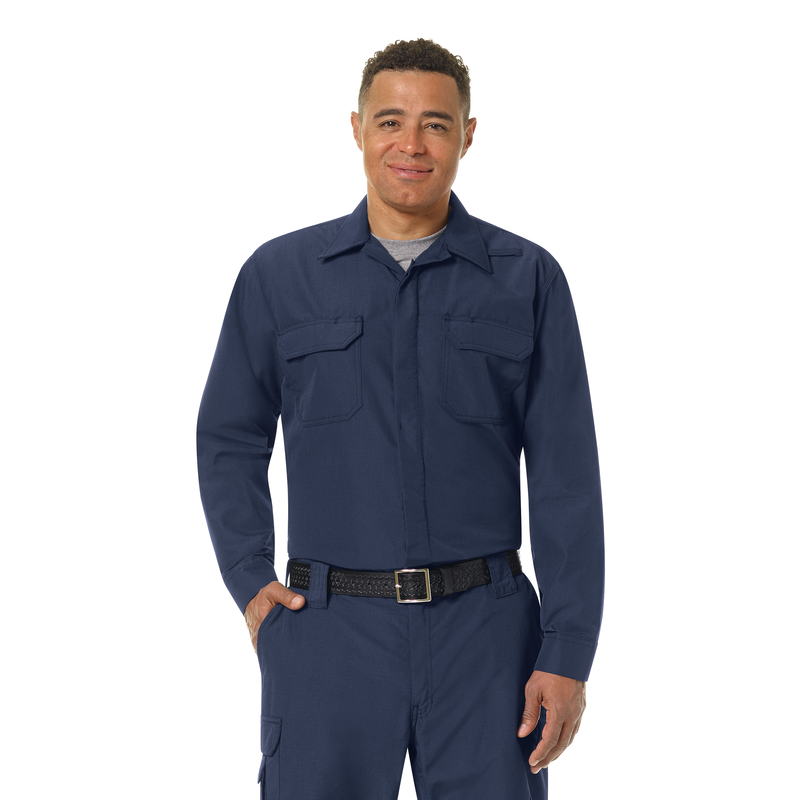 This shirt-jacket combination is made with ripstop for added durability and includes features specially designed to make your job easier. Features a microphone loop on the shoulder.