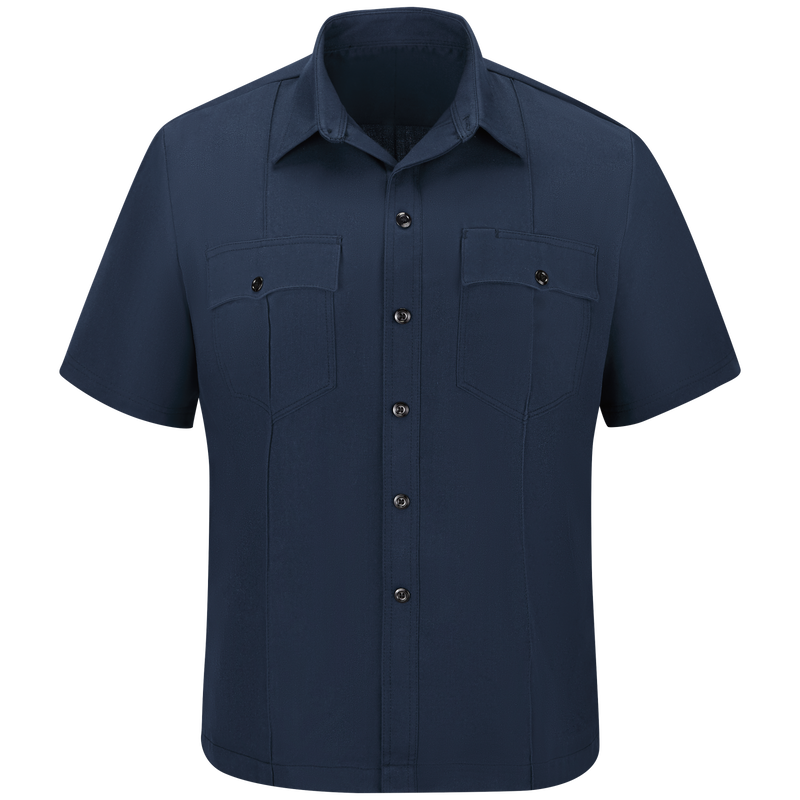 Introducing our new Station No. 73 Collection. Contemporary flame-resistant station wear built with functionality, comfort and NFPA® 1975 compliance in mind. Developed with extra features that enhance daily wear and fabric that more effectively wicks moisture from the skin to help reduce heat stress when things heat up. No badge tab. No epaulets. Straight bottom hem with side vents. Banded collar for professional appearance.