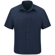 Introducing our new Station No. 73 Collection. Contemporary flame-resistant station wear built with functionality, comfort and NFPA® 1975 compliance in mind. Developed with extra features that enhance daily wear and fabric that more effectively wicks moisture from the skin to help reduce heat stress when things heat up. No badge tab. No epaulets. Straight bottom hem with side vents. Banded collar for professional appearance. 