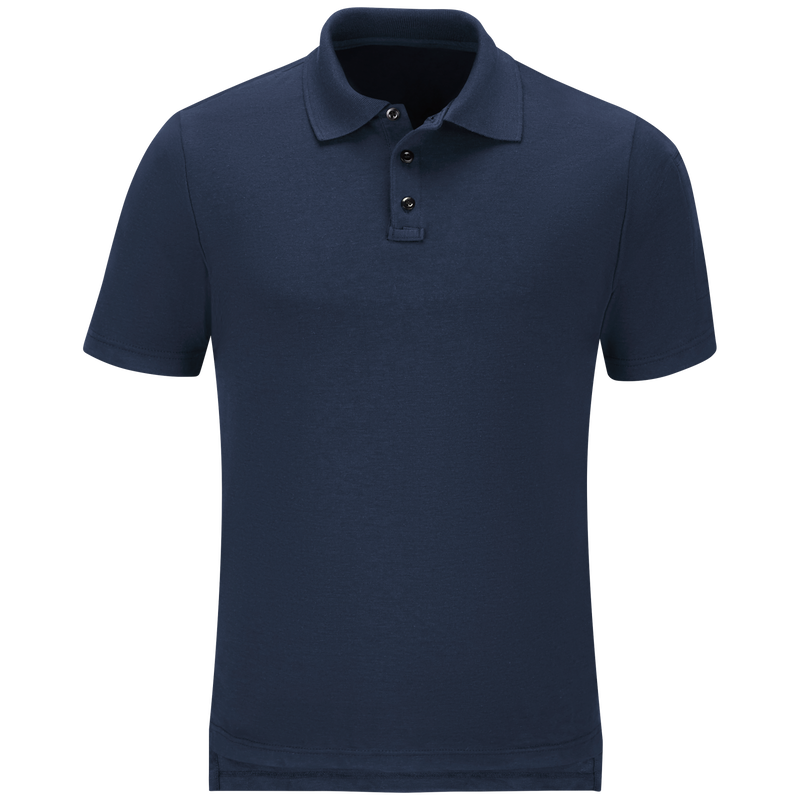 More protection. More benefits. More comfort. Our FR station wear classic short sleeve polo shirt made with Tecasafe® Plus Knit serves you better than cotton t-shirts with enhanced seam strength and fire service-specific features. Durable, comfortable, and cool. We've got you covered. Ribbed-knit collar. Hidden microphone pockets on both shoulders and pen pocket on left sleeve. Longer back hem helps stay tucked. Three button front placket with added mic loop.