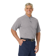 More protection. More benefits. More comfort. Our FR station wear classic short sleeve polo shirt made with Tecasafe® Plus Knit serves you better than cotton t-shirts with enhanced seam strength and fire service-specific features. Durable, comfortable, and cool. We've got you covered. Ribbed-knit collar. Hidden microphone pockets on both shoulders and pen pocket on left sleeve. Longer back hem helps stay tucked. Three button front placket with added mic loop.