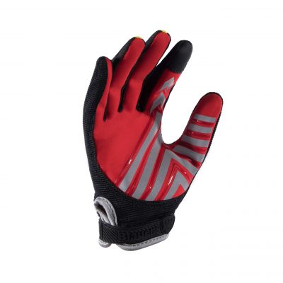 Blauer Bolt Traffic Glove (GL110) | The Fire Center | The Fire Store | Store | Fuego Fire Center | Firefighter Gear | BOLT traffic glove is the perfect choice for traffic control, night or day. The bright red palm and reflective accents say STOP, while the hi-vis back of the hand with reflective accents is highly visible in overcast weather. BOLT is touchscreen enabled and is made from a stretchy and highly breathable Lycra blend knit