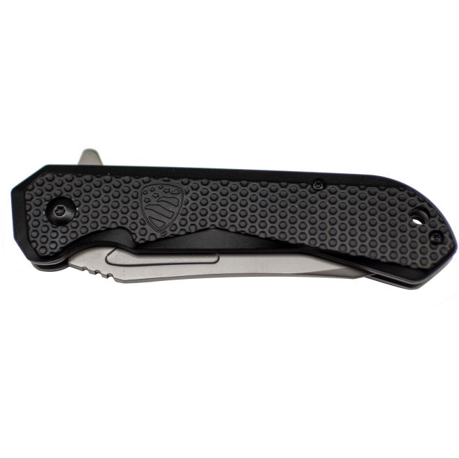 Blauer Patriot Folding Knife (KN1010) | The Fire Center | Fuego Fire Center | Store | FIREFIGHTER GEAR | FREE SHIPPING | All-around performance will make Patriot one of your favorite everyday knives.  Titanium coated teardrop style blade with rugged Kydex handle combines with a frame-locking design which is ready whenever you need it.