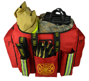 Lightning X Premium Padded Step-In Turnout Gear Bag (LXFB20) | The Fire Center | Fuego Fire Center | FIREFIGHTER GEAR | The LXFB20 combines the best features of a step-in turnout gear bag and an operations bag. Great for training personnel or relief captains that move from station to station. Big enough to fit all of your bunker gear including boots in the main compartment! Designed by Firefighters for Firefighters.