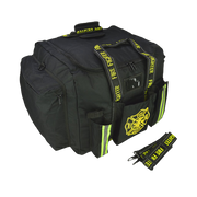 Lightning X Premium Padded Step-In Turnout Gear Bag (LXFB20) | The Fire Center | Fuego Fire Center | FIREFIGHTER GEAR | The LXFB20 combines the best features of a step-in turnout gear bag and an operations bag. Great for training personnel or relief captains that move from station to station. Big enough to fit all of your bunker gear including boots in the main compartment! Designed by Firefighters for Firefighters.