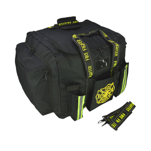 Lightning X Premium Padded Step-In Turnout Gear Bag (LXFB20) | The Fire Center | Fuego Fire Center | FIREFIGHTER GEAR | The LXFB20 combines the best features of a step-in turnout gear bag and an operations bag. Great for training personnel or relief captains that move from station to station. Big enough to fit all of your bunker gear including boots in the main compartment! Designed by Firefighters for Firefighters.